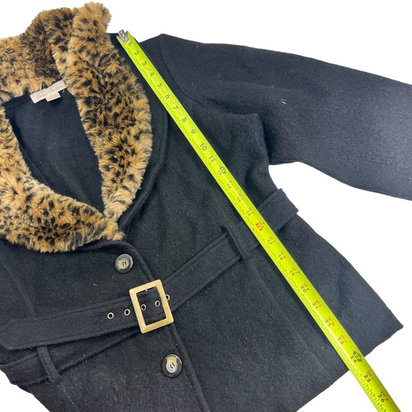 MARISA CHRISTINA 100% WOOL Cropped Tench Coat Jacket - Picture 8 of 10